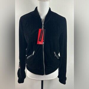 Yoki Sport Outerwear Collection Velour jacket size Lg NWT Floral Embroidered